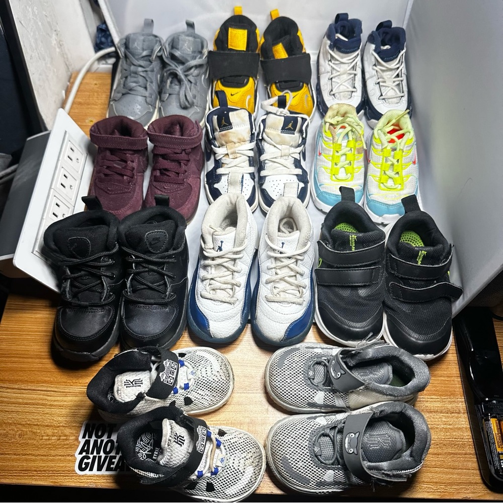LOT of 11 Pairs! Kids air Jordan Kyrie Nike Rare bulk Bundle toddler 4c 5 6 7